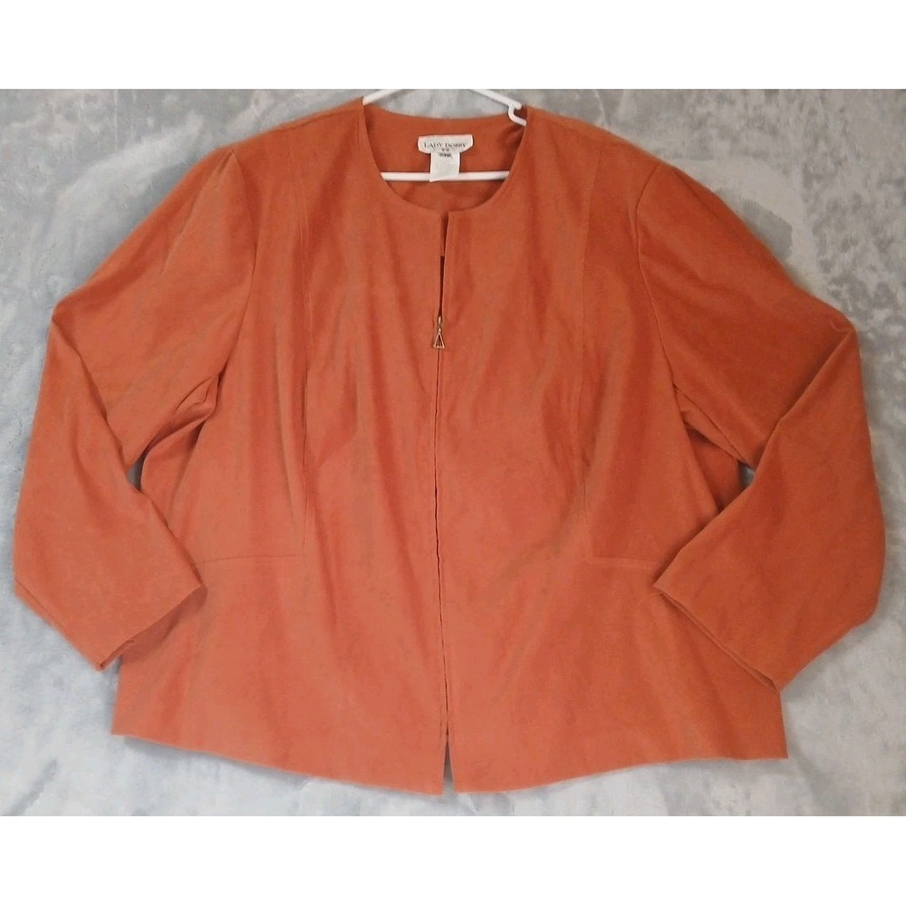 Lady Dorby Womens Lightweight Jacket Shirt Sz‎ 24W Dark Orange Zip